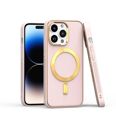 For iPhone 11 (XI6.1) Ultimate PU Leather [Magnetic Circle] Beautiful Hybrid - Light Pink