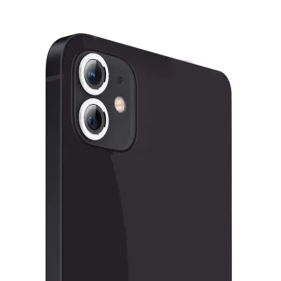 For iPhone 11 2 Camera Colored Edged Tempered Glass - Silver