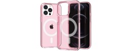 For iPhone 11 (XI6.1) Glitter Ultra [Magnetic Circle] Thick 3mm Transparent Hybrid - Pink