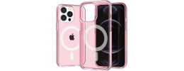 For iPhone 11 (XI6.1) Sturdy Ultra [Magnetic Circle] Thick 3mm Transparent Hybrid - Pink