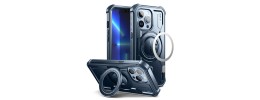 For iPhone 12/12 PRO METKASE Magnetic Ring Stand Premium Ultra Rugged ShockProof Hybrid in Slide-Out Package -Light Blue