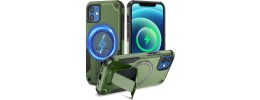 For iPhone 12/12 PRO Sturdy Bracket Kickstand Magnetic Hybrid - Midnight Green