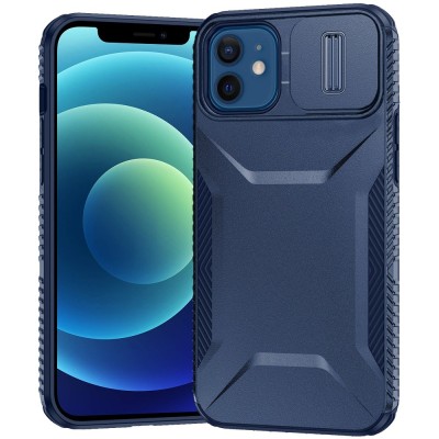 For iPhone 12/12 PRO Ultimate U Design Hybrid with Camera Window Covering - Dark Blue