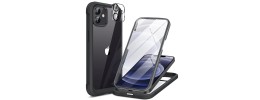 For iPhone 12/12 PRO Ultimate U Design Hybrid with Camera Window Covering - Black