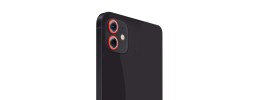For iPhone 12 (Dual Camera Punch) 2 Camera Colored Edged Tempered Glass - Red