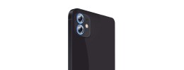 For iPhone 12 (Dual Camera Punch) Camera Lens Colored Edge Tempered(2.5D) - Black