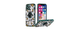 For iPhone 12 (Dual Camera Punch) Crystal Diamond Bling Magnetic Ring Stand Case Cover - Animal H