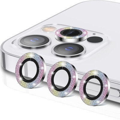 For iPhone 12 Pro (Camera Punch) 3 Camera Colored Edged Tempered Glass - Silver