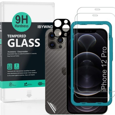 For iPhone 12 Pro (Camera Punch) Camera Lens Colored Edge Tempered(2.5D) - Red