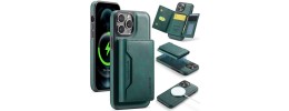For iPhone 12 Pro (Camera Punch) Electroplated Card Holder High Quality Hybrid Case Cover - Midnight Green