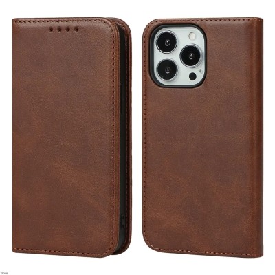 For iPhone 12 Pro (Camera Punch) HIP Design Stick On Leather Hybrid Case Cover - F