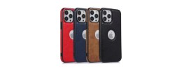 For iPhone 12 Pro (Camera Punch) HIP Design Stick On Leather Hybrid Case Cover - C