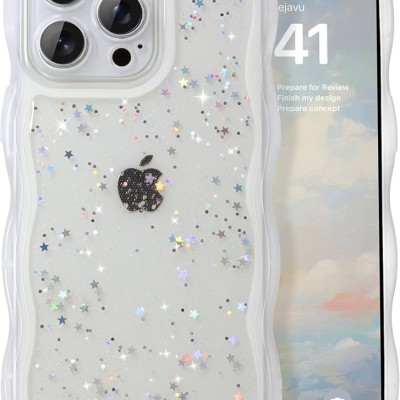 For iPhone 12 Pro (Camera Punch) HOLI Colorful Epoxy Glitter Hybrid TPU Case Cover - C