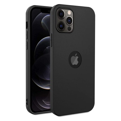 For iPhone 12 Pro (Camera Punch) Set Premium Color Tough Premium Hybrid Case Cover - Black