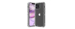 For iPhone 12 Pro Max 6.7 Colored Shockproof Transparent Hard PC TPU Hybrid Case Cover - Clear/Clear