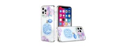 For iPhone 12 Pro Max 6.7 Beautiful 3in1 Floral Epoxy Design Hybrid Case Cover - I