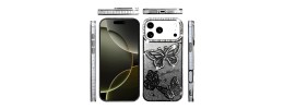For iPhone 12 Pro Max 6.7 Butterfly Freedom Shimmer Glitter Thick TPU Case Cover - Black