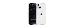 For iPhone 12 Pro Max 6.7 Dazzle [Magnetic Circle] Kickstand Alloy Chrome Transparent Hybrid - Clear