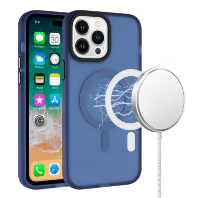 For iPhone 12 Pro Max 6.7 Diamond [Magnetic Circle] with CD Pattern Hybrid - Blue