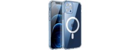 For iPhone 12 Pro Max 6.7 Disc Chrome Circle With Chromed Tempered Glass Screen Protector PU UV Leather Case - Dark Blue