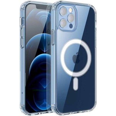 For iPhone 12 Pro Max 6.7 Disc Chrome Circle With Chromed Tempered Glass Screen Protector PU UV Leather Case - Dark Blue