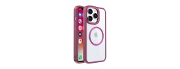 For iPhone 12 Pro Max 6.7 Disc Chrome Circle With Chromed Tempered Glass Screen Protector PU UV Leather Case - Light Pink
