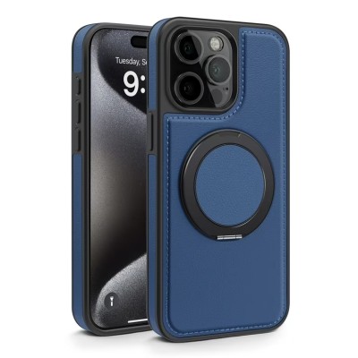 For iPhone 12 Pro Max 6.7 Epoxy IMD Design Magnetic Ring Stand Hybrid Case Cover - B