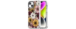 For iPhone 12 Pro Max 6.7 Floral Glitter Design Case Cover - Sunflower
