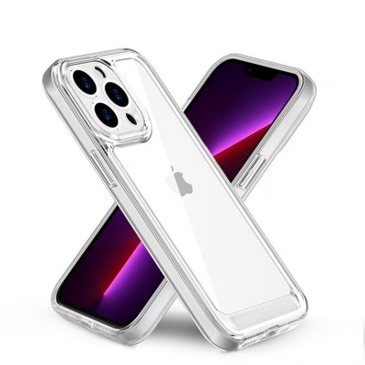 For iPhone 12 Pro Max 6.7 High Quality Sleek Bumper Transparent Shockproof Hybrid Case Cover - Clear