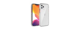 For iPhone 12 Pro Max 6.7 High Quality Sleek Bumper Transparent Shockproof Hybrid Case Cover - Red