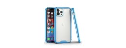 For iPhone 12 Pro Max 6.7 High Quality Transparent Gradient Shockproof Hybrid Case Cover - Blue