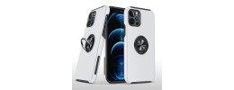 For iPhone 12 Pro Max 6.7 Machine Magnetic Kickstand Case Cover - Silver