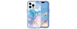 For iPhone 12 Pro Max 6.7 Marble Design Electroplated Edged Shockproof Cover Case - L