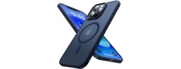 For iPhone 12 Pro Max 6.7 Metal Chrome Kickstand [Magnetic Circle] Shockproof Matching Camera Hybrid - Navy Blue