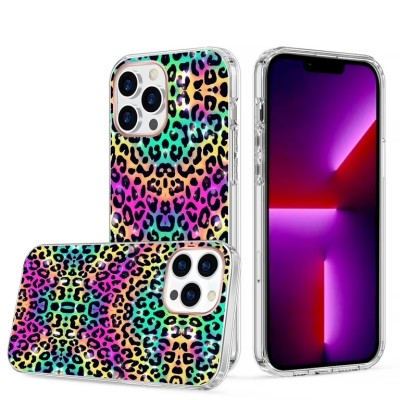 For iPhone 12 Pro Max 6.7 PU Leather Hybrid Fashion Design Case Cover - Vampire Animal Print