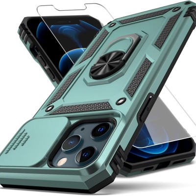 For iPhone 12 Pro Max 6.7 Push Mount Friendly Camera Protective [Ring Stand] Hybrid Case - Gray
