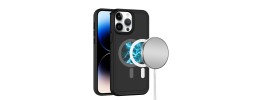 For iPhone 12 Pro Max 6.7 Rank [Magnetic Circle] Tough Strong Modern Fused Hybrid - Black