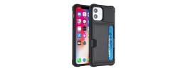 For iPhone 12 Pro Max 6.7 Retro Wallet Card Holder Case Cover - Black