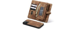 For iPhone 12 Pro Max 6.7 Retro Wallet Card Holder Case Cover - Brown