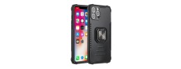 For iPhone 12 Pro Max 6.7 Robust Magnetic Kickstand Hybrid Case Cover - Black