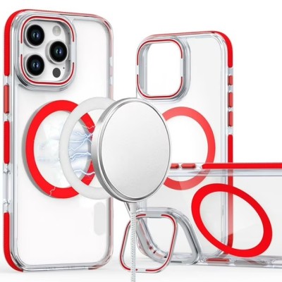 For iPhone 12 Pro Max 6.7 TRUE Transparent [Magnetic Circle] Shockproof Hybrid - Clear
