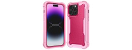 For iPhone 12 Pro Max 6.7 Tri Shield Tough Strong Hybrid Case Cover - Hot Pink