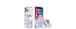 For iPhone 12 Pro Max 6.7 Universe Marble Electroplated Edged ShockProof Design Case Cover - A