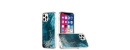 For iPhone 12 Pro Max 6.7 Universe Marble Electroplated Edged ShockProof Design Case Cover - B