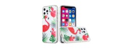 For iPhone 12 Pro Max 6.7 Vogue Epoxy Glitter Hybrid Case Cover - Flamingo