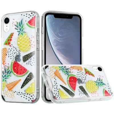 For iPhone 12 Pro Max 6.7 Vogue Epoxy Glitter Hybrid Case Cover - Pineapple Watermelon