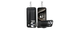 For iPhone 12 & iPhone 12 Pro Card Holder (2X) with Wrist Strap  Hybrid With KickStand - Black+Black