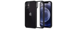 For iPhone 12 & iPhone 12 Pro (Open Camera Hole) Aluminium Alloy Transparent PC TPU Slick Hybrid - Black