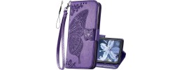 For iPhone 12 & iPhone 12 Pro (Open Camera Hole) ELEGANT Wallet Case ID Money Holder Case Cover - Lavender