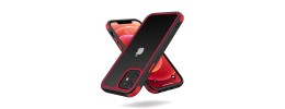 For iPhone 12 & iPhone 12 Pro (Open Camera Hole) Electroplated Fashion Solid Color TPU Case Cover - Red